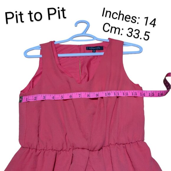 Dynamite| Sleeveless Summer Mini Dress Red Salmon Orange |Size: Extra Small - Picture 3 of 6